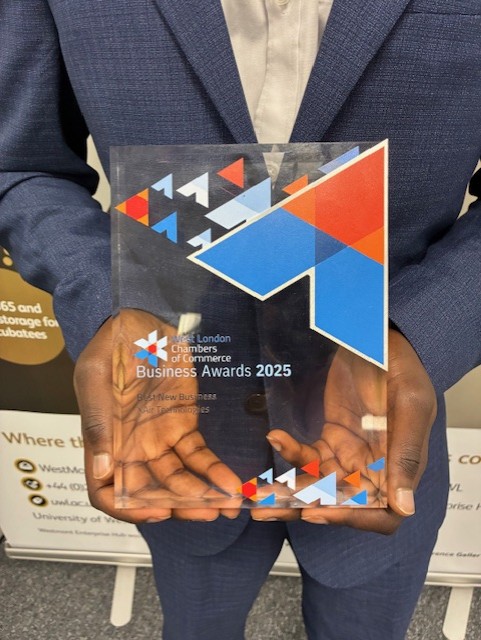 West London Chambers of Commerce Business Awards 2025 Best New Business trophy